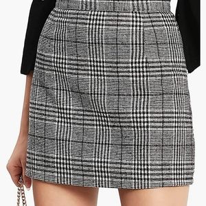 Plaid High Waist Skirt